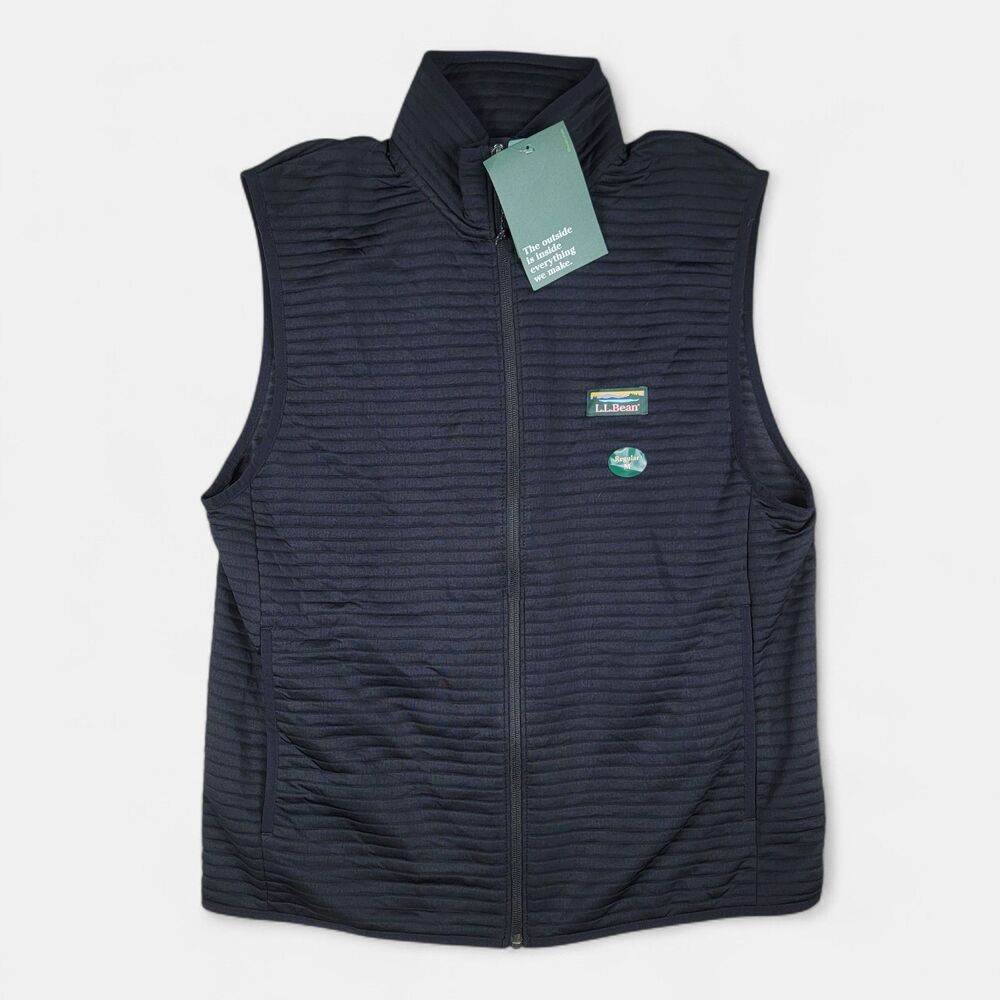 L.L. Bean Airlight Vest Men's M Black Full Zip Lightweight Outdoor Hiking NWT